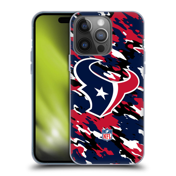 NFL Houston Texans Logo Camou Soft Gel Case for Apple iPhone 14 Pro