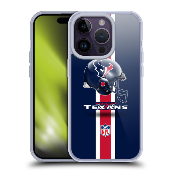 NFL Houston Texans Logo Helmet Soft Gel Case for Apple iPhone 14 Pro