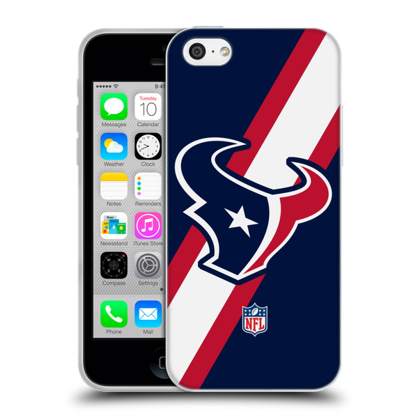 NFL Houston Texans Logo Stripes Soft Gel Case for Apple iPhone 5c