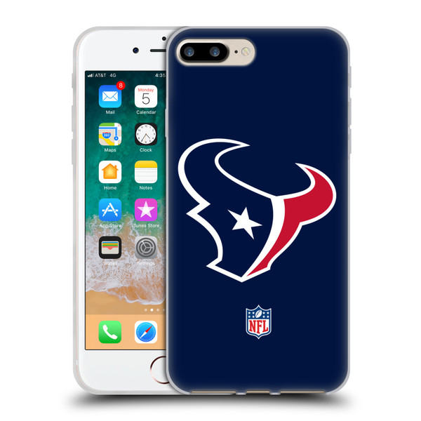 NFL Houston Texans Logo Plain Soft Gel Case for Apple iPhone 7 Plus / iPhone 8 Plus
