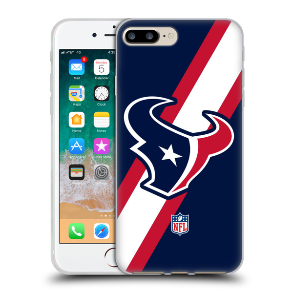 NFL Houston Texans Logo Stripes Soft Gel Case for Apple iPhone 7 Plus / iPhone 8 Plus