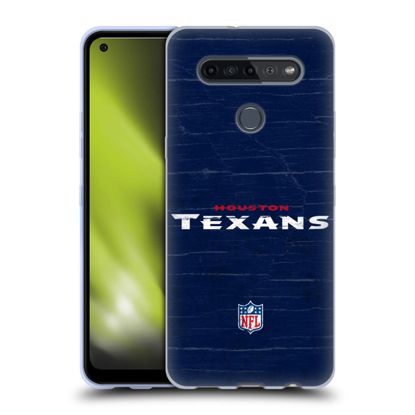 NFL Houston Texans Logo Distressed Look Soft Gel Case for LG K51S