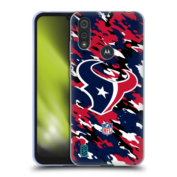 NFL Houston Texans Logo Camou Soft Gel Case for Motorola Moto E6s (2020)