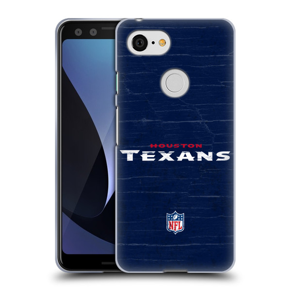 NFL Houston Texans Logo Distressed Look Soft Gel Case for Google Pixel 3
