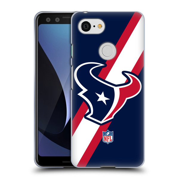 NFL Houston Texans Logo Stripes Soft Gel Case for Google Pixel 3