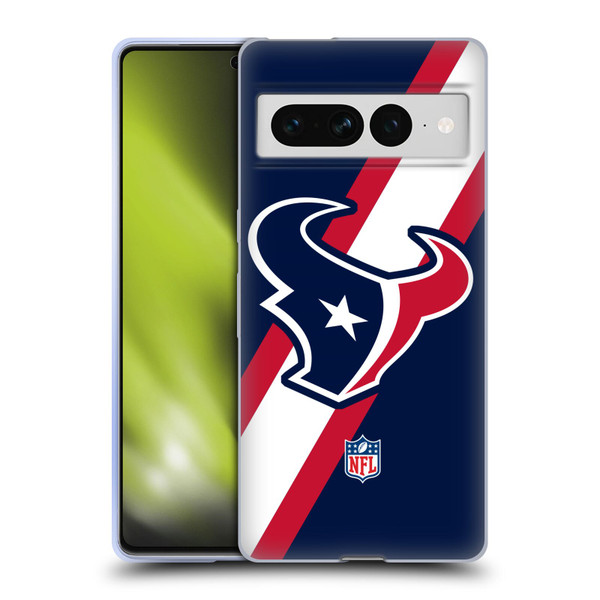 NFL Houston Texans Logo Stripes Soft Gel Case for Google Pixel 7 Pro