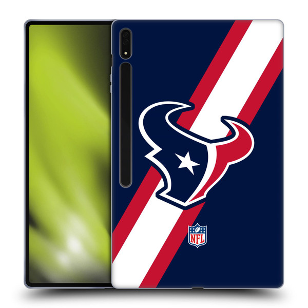 NFL Houston Texans Logo Stripes Soft Gel Case for Samsung Galaxy Tab S8 Ultra
