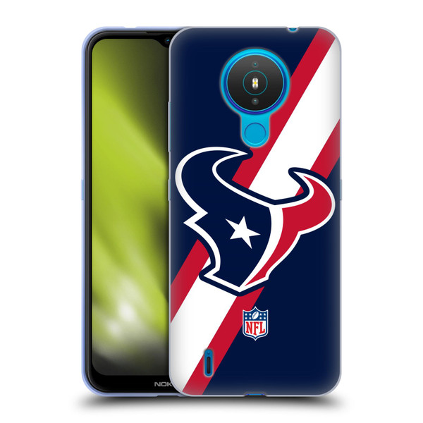 NFL Houston Texans Logo Stripes Soft Gel Case for Nokia 1.4