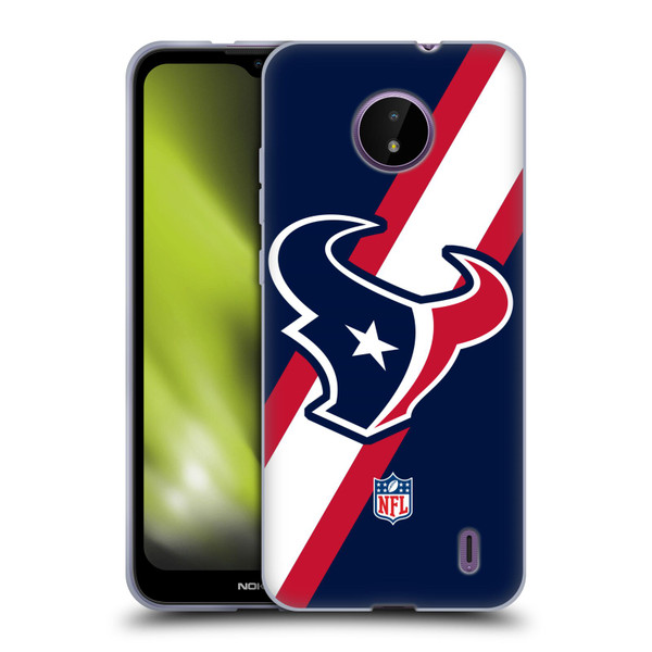 NFL Houston Texans Logo Stripes Soft Gel Case for Nokia C10 / C20