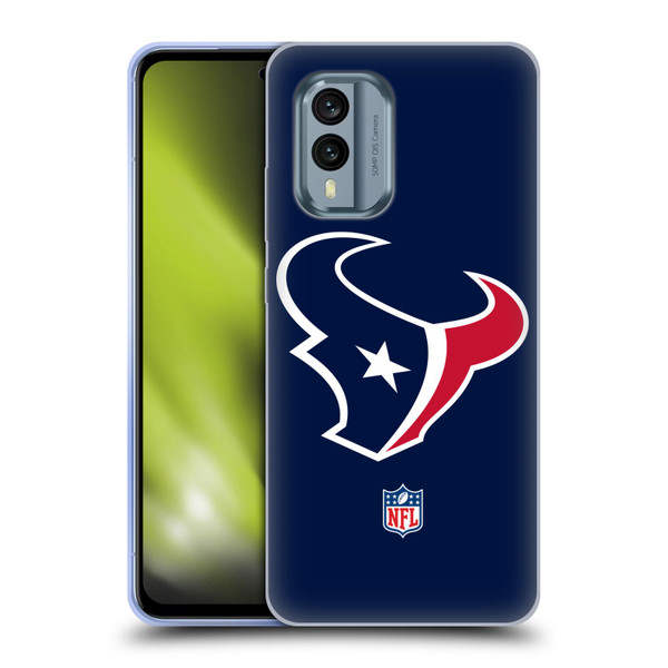 NFL Houston Texans Logo Plain Soft Gel Case for Nokia X30