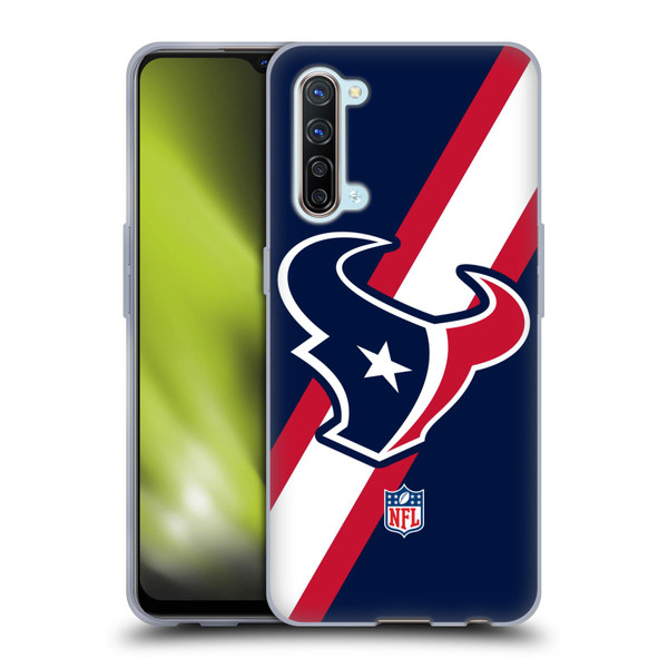NFL Houston Texans Logo Stripes Soft Gel Case for OPPO Find X2 Lite 5G