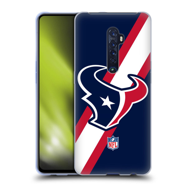 NFL Houston Texans Logo Stripes Soft Gel Case for OPPO Reno 2