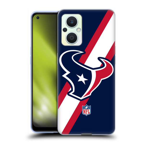 NFL Houston Texans Logo Stripes Soft Gel Case for OPPO Reno8 Lite