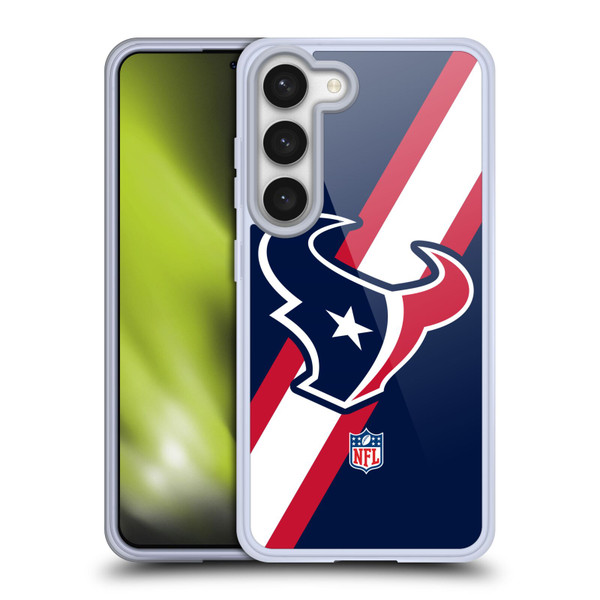 NFL Houston Texans Logo Stripes Soft Gel Case for Samsung Galaxy S23 5G