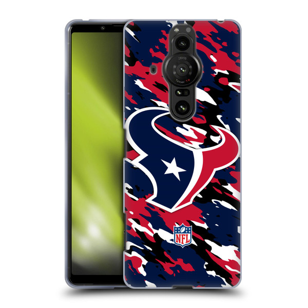 NFL Houston Texans Logo Camou Soft Gel Case for Sony Xperia Pro-I