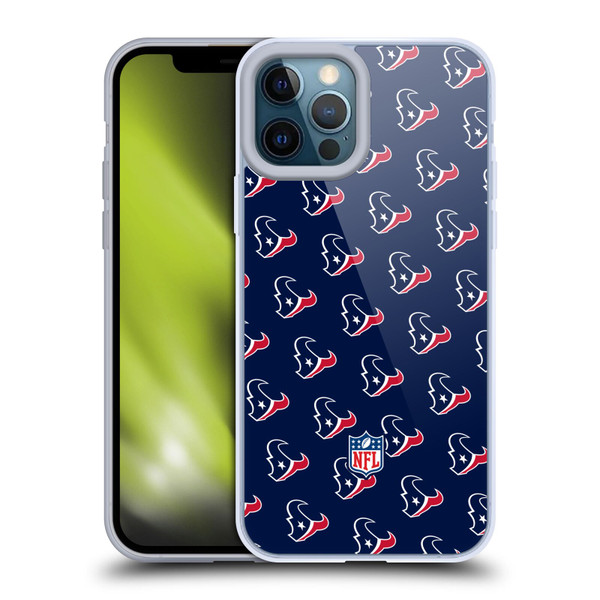 NFL Houston Texans Artwork Patterns Soft Gel Case for Apple iPhone 12 Pro Max