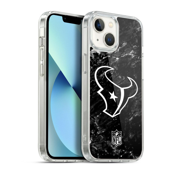 NFL Houston Texans Artwork Marble Soft Gel Case for Apple iPhone 13