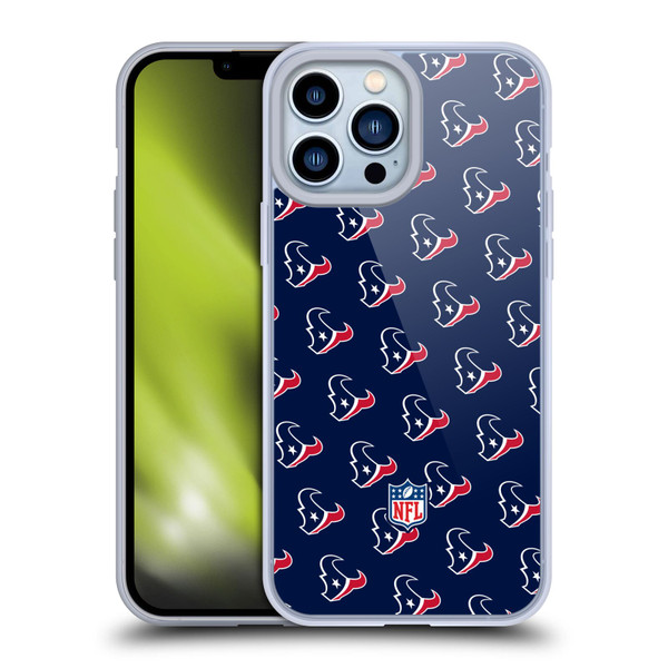 NFL Houston Texans Artwork Patterns Soft Gel Case for Apple iPhone 13 Pro Max