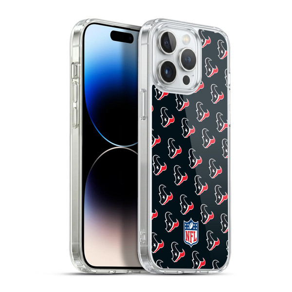 NFL Houston Texans Artwork Patterns Soft Gel Case for Apple iPhone 13 Pro Max & MagSafe