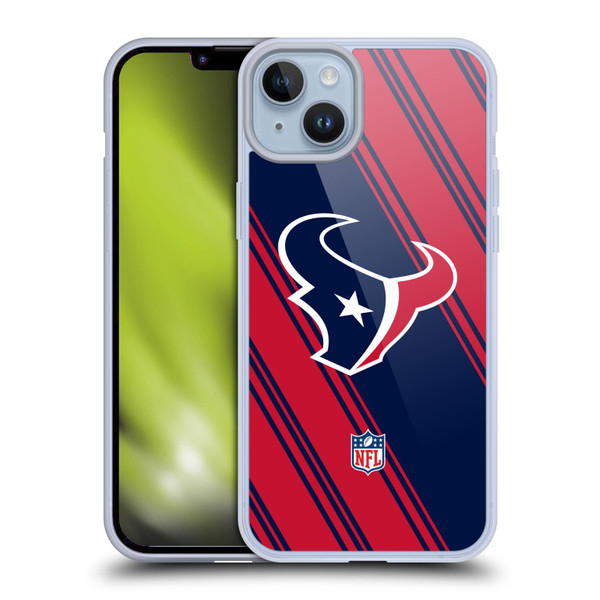 NFL Houston Texans Artwork Stripes Soft Gel Case for Apple iPhone 14 Plus