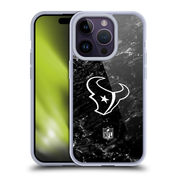 NFL Houston Texans Artwork Marble Soft Gel Case for Apple iPhone 14 Pro