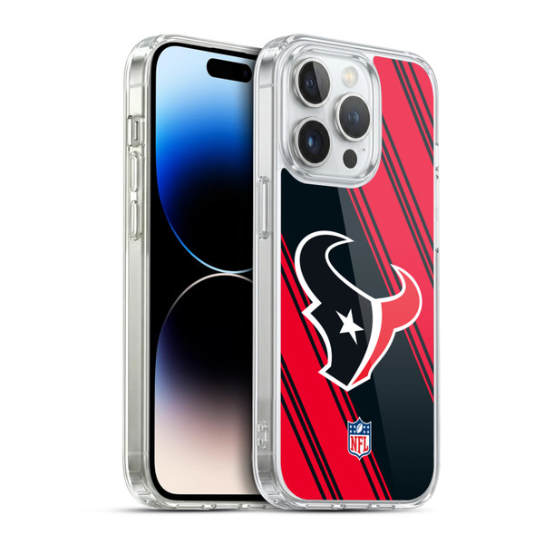 NFL Houston Texans Artwork Stripes Soft Gel Case for Apple iPhone 14 Pro & MagSafe