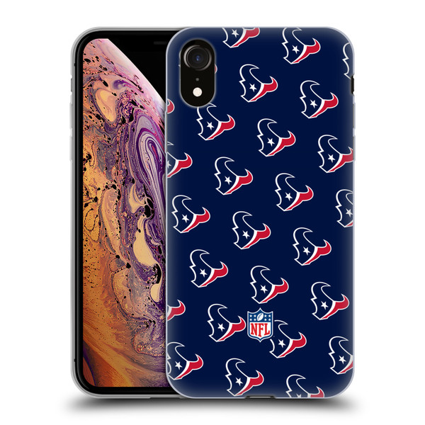 NFL Houston Texans Artwork Patterns Soft Gel Case for Apple iPhone XR