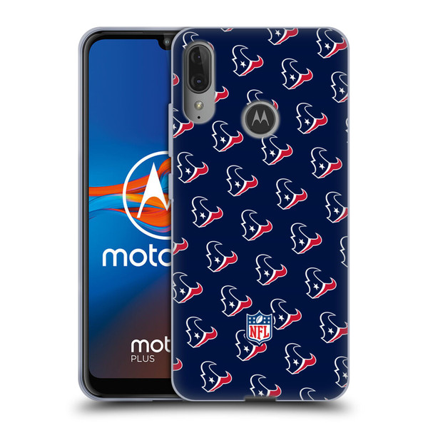 NFL Houston Texans Artwork Patterns Soft Gel Case for Motorola Moto E6 Plus
