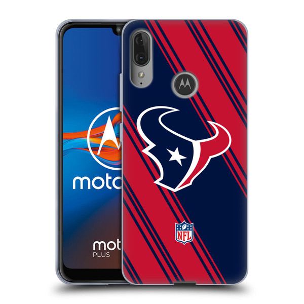 NFL Houston Texans Artwork Stripes Soft Gel Case for Motorola Moto E6 Plus