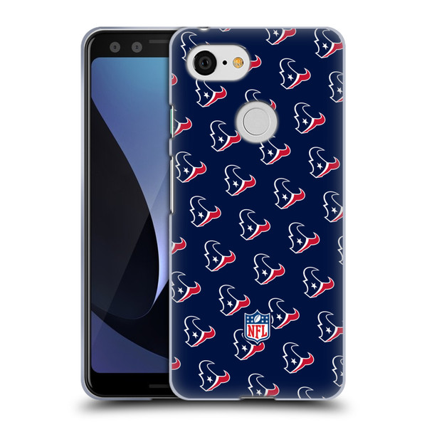 NFL Houston Texans Artwork Patterns Soft Gel Case for Google Pixel 3