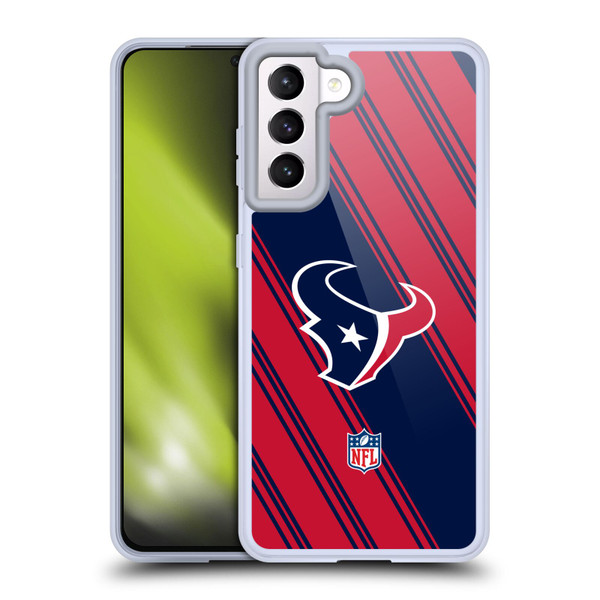 NFL Houston Texans Artwork Stripes Soft Gel Case for Samsung Galaxy S21 5G