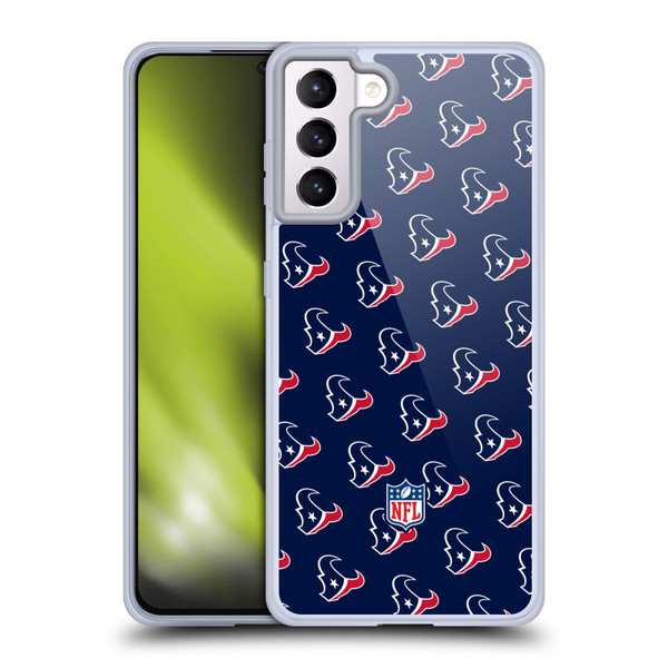 NFL Houston Texans Artwork Patterns Soft Gel Case for Samsung Galaxy S21+ 5G