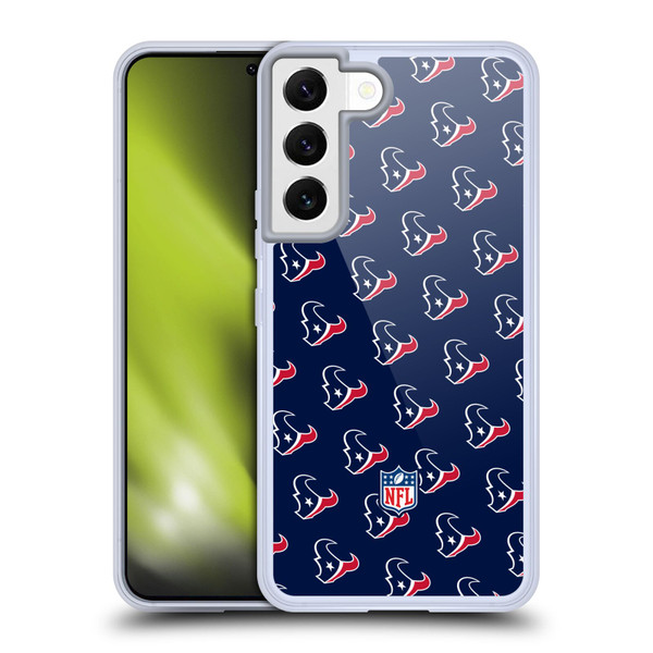 NFL Houston Texans Artwork Patterns Soft Gel Case for Samsung Galaxy S22 5G