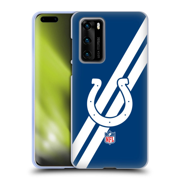 NFL Indianapolis Colts Logo Stripes Soft Gel Case for Huawei P40 5G