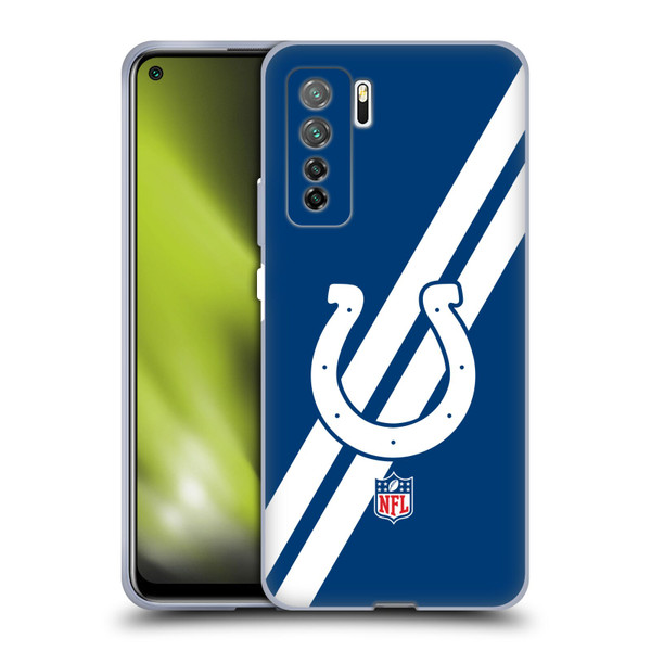 NFL Indianapolis Colts Logo Stripes Soft Gel Case for Huawei Nova 7 SE/P40 Lite 5G
