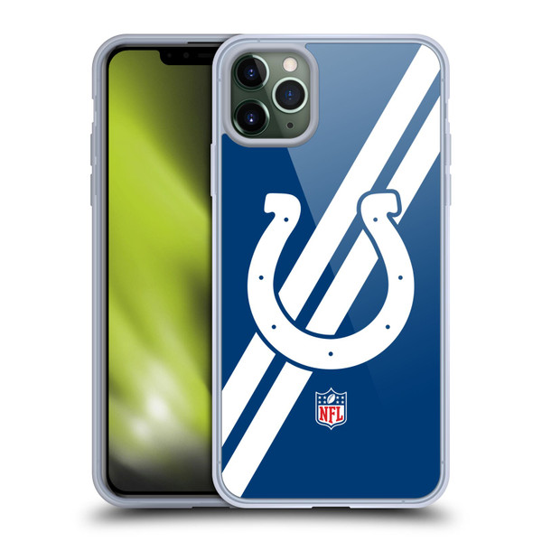NFL Indianapolis Colts Logo Stripes Soft Gel Case for Apple iPhone 11 Pro Max