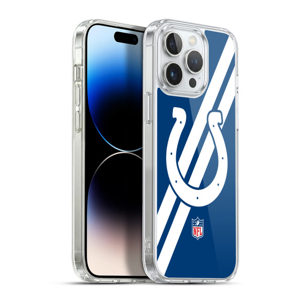 NFL Indianapolis Colts Logo Stripes Soft Gel Case for Apple iPhone 13 Pro Max & MagSafe
