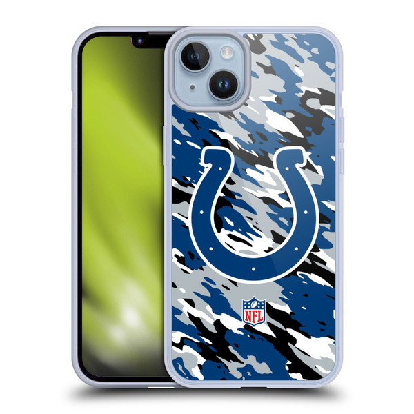 NFL Indianapolis Colts Logo Camou Soft Gel Case for Apple iPhone 14 Plus