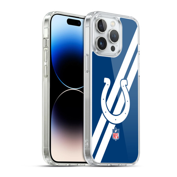 NFL Indianapolis Colts Logo Stripes Soft Gel Case for Apple iPhone 14 Pro Max & MagSafe