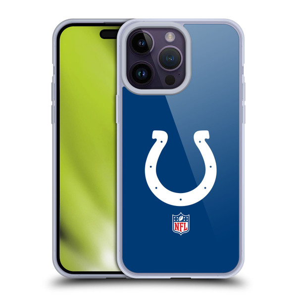 NFL Indianapolis Colts Logo Plain Soft Gel Case for Apple iPhone 14 Pro Max