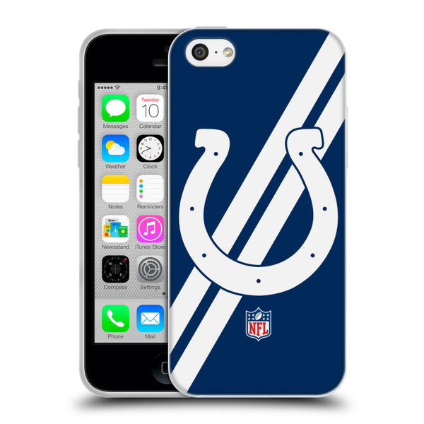 NFL Indianapolis Colts Logo Stripes Soft Gel Case for Apple iPhone 5c