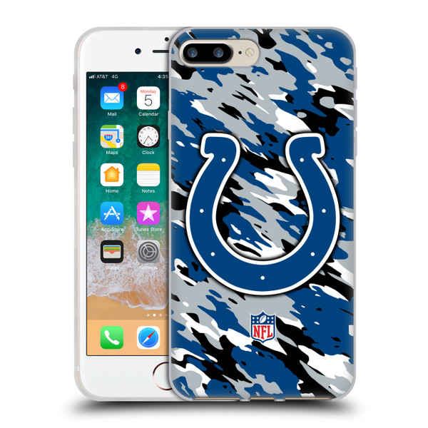 NFL Indianapolis Colts Logo Camou Soft Gel Case for Apple iPhone 7 Plus / iPhone 8 Plus