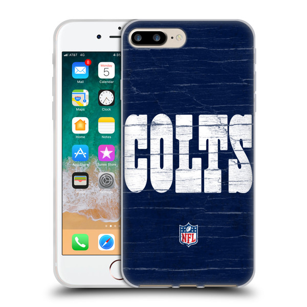 NFL Indianapolis Colts Logo Distressed Look Soft Gel Case for Apple iPhone 7 Plus / iPhone 8 Plus