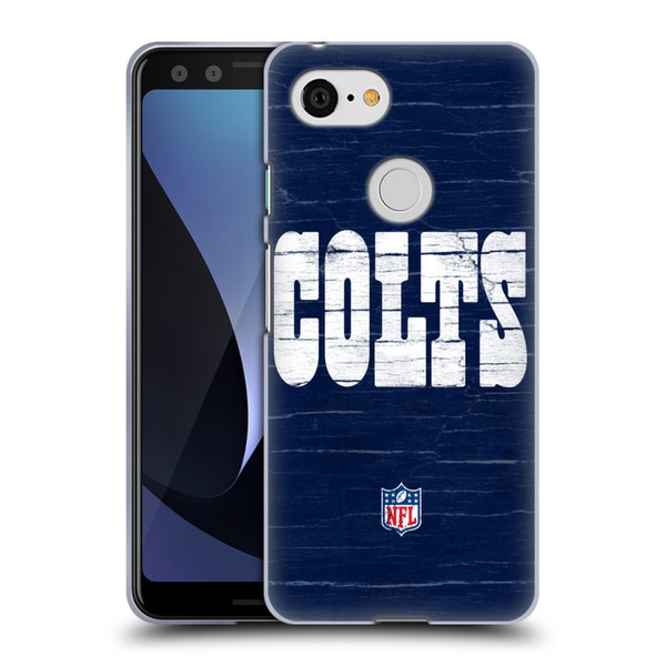NFL Indianapolis Colts Logo Distressed Look Soft Gel Case for Google Pixel 3