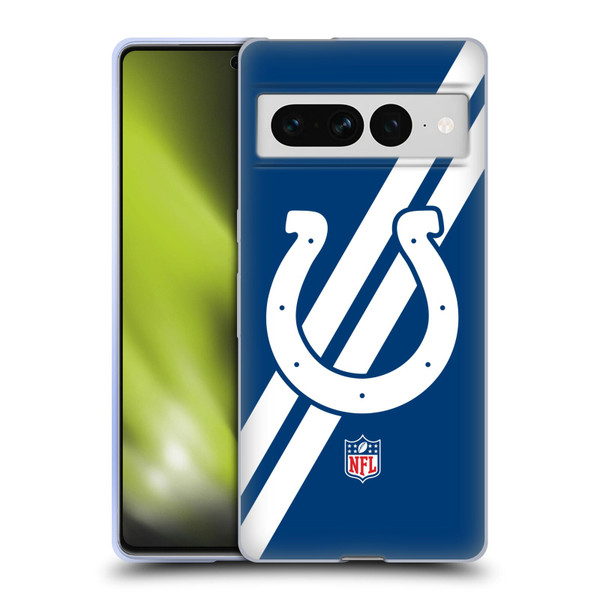 NFL Indianapolis Colts Logo Stripes Soft Gel Case for Google Pixel 7 Pro