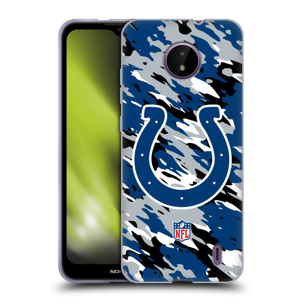 NFL Indianapolis Colts Logo Camou Soft Gel Case for Nokia C10 / C20