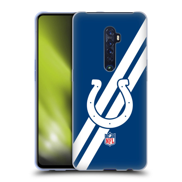 NFL Indianapolis Colts Logo Stripes Soft Gel Case for OPPO Reno 2