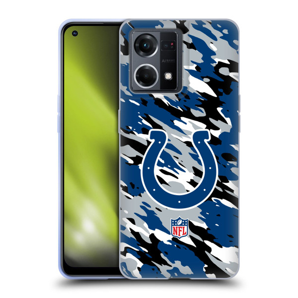 NFL Indianapolis Colts Logo Camou Soft Gel Case for OPPO Reno8 4G