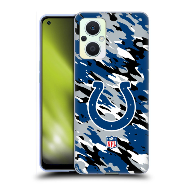 NFL Indianapolis Colts Logo Camou Soft Gel Case for OPPO Reno8 Lite