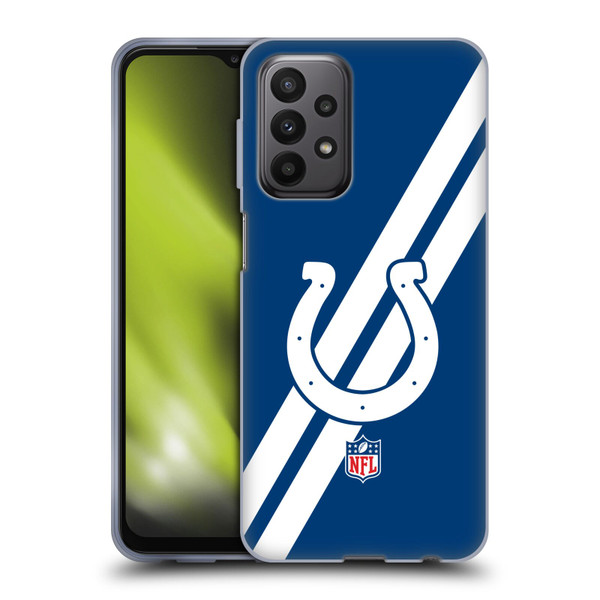 NFL Indianapolis Colts Logo Stripes Soft Gel Case for Samsung Galaxy A23 / 5G (2022)